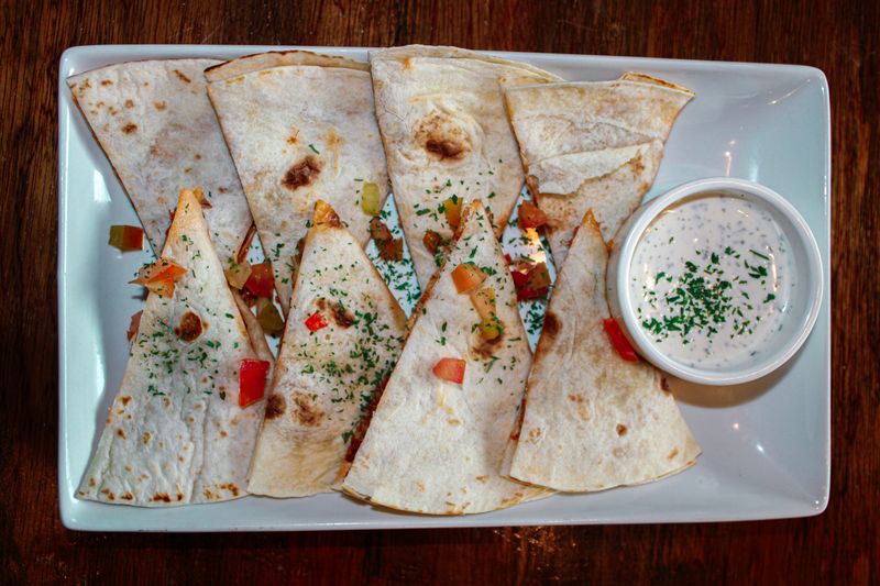Cheese quesadilla with chipotle dipping sauce